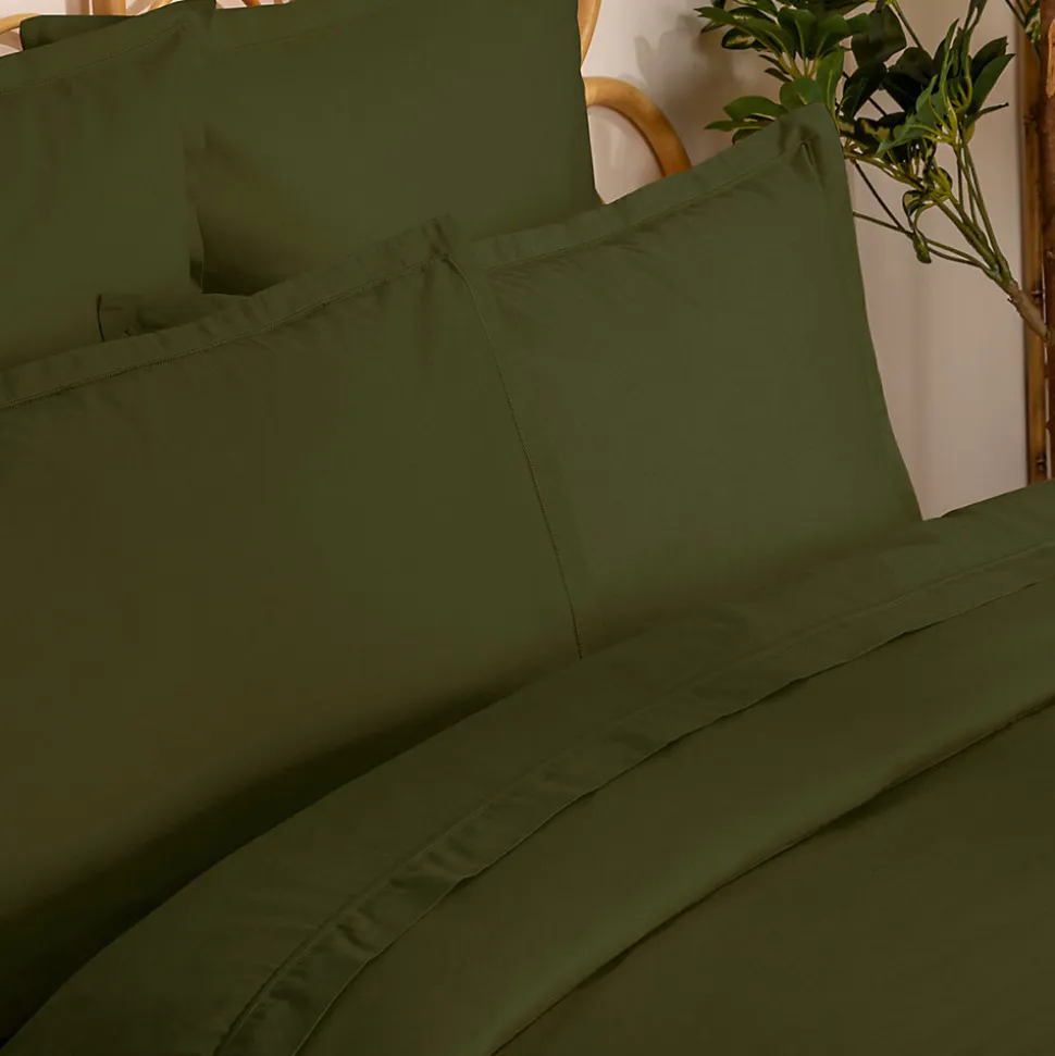 Housse de couette Carina coton 240x220cm vert kaki - Atmosphera