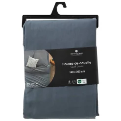 Housse de couette Carina en coton 200x140cm bleu orage - Atmosphera