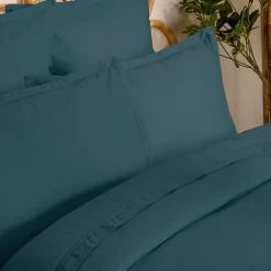 Housse de couette Carina en coton 200x140cm bleu orage - Atmosphera