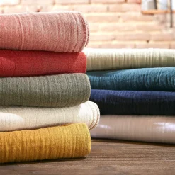 Housse de couette Double Gaze Coton 140 x 200 cm Gaia eucalyptus