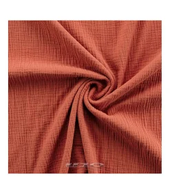 Housse de couette double gaze coton uni Terracotta - 220x240cm - Terre cuite