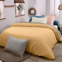 Housse de couette en coton biologique (140x200 cm - Jaune)