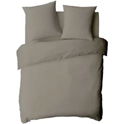 Housse de couette en coton 57 fils unie 200x200cm