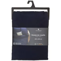 Housse de couette en coton - bleu encre 240x220 cm - Atmosphera
