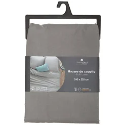 Housse de couette en coton - gris 240x220 cm - Atmosphera