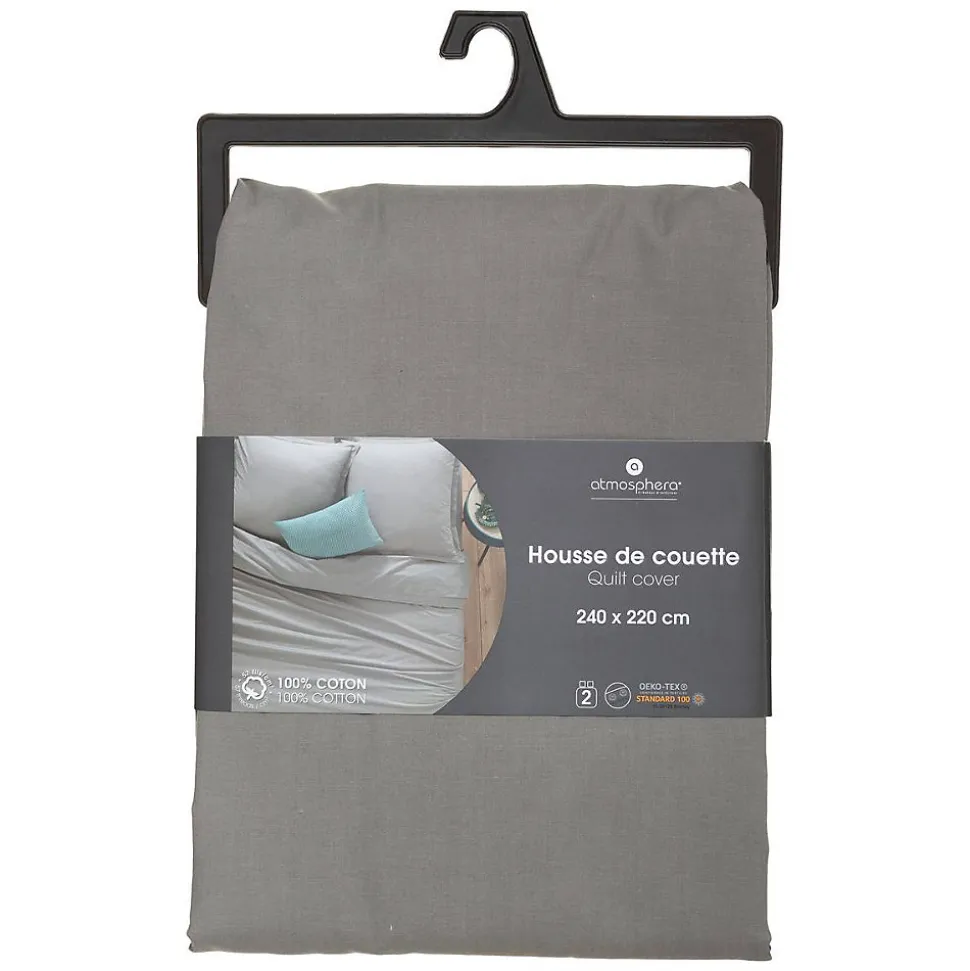 Housse de couette en coton - gris 240x220 cm - Atmosphera