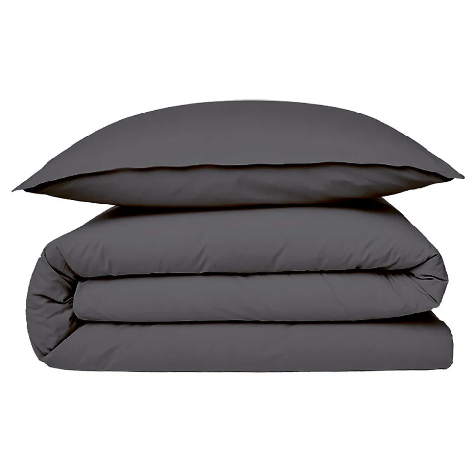 Housse de couette en coton 57 fils unie 200x200cm