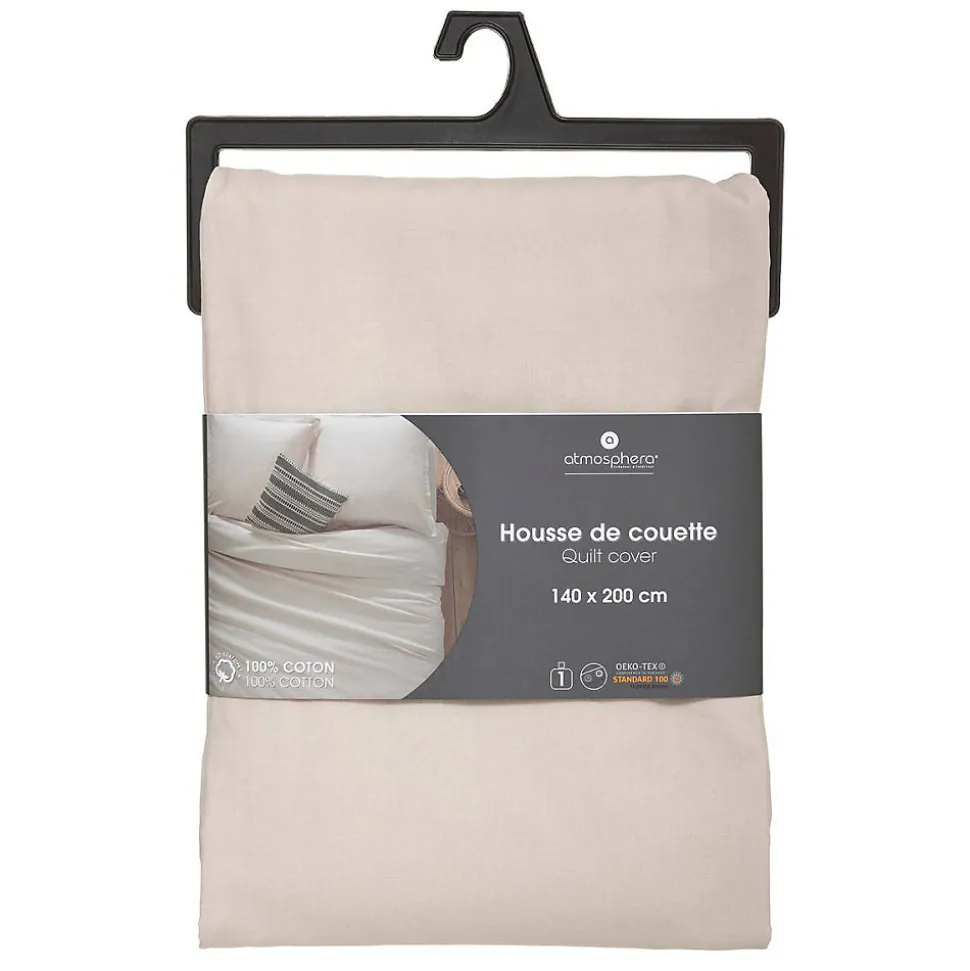 Housse de couette en coton - lin 140x200 cm - Atmosphera