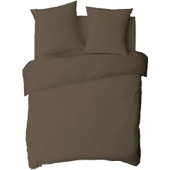 Housse de couette en coton 57 fils unie 200x200cm