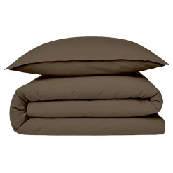 Housse de couette en coton 57 fils unie 200x200cm