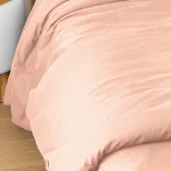 Housse de couette en coton lavé Cap Ferret (200x200 cm - Rose)