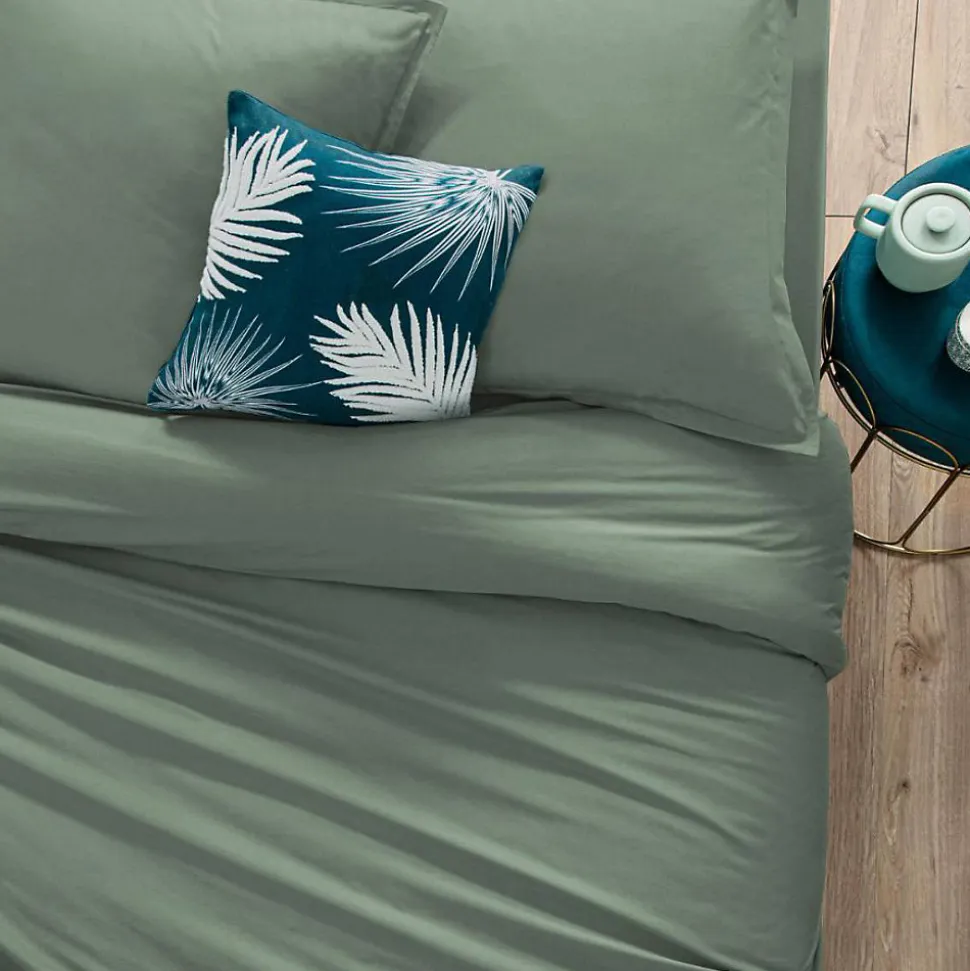 Housse de couette en coton - vert céladon 140x200 cm - Atmosphera