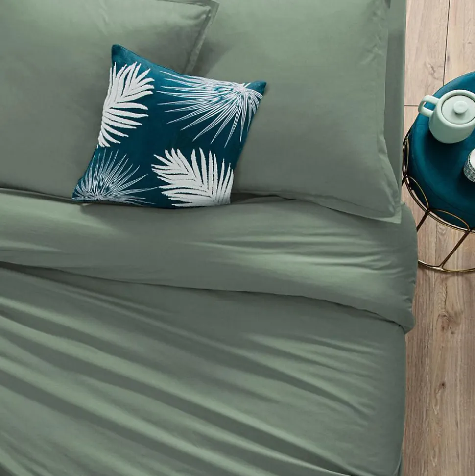 Housse de couette en coton - vert céladon 140x200 cm - Atmosphera