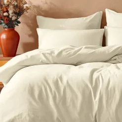 Housse de couette en coton Ecru 200x200 cm STUDIO