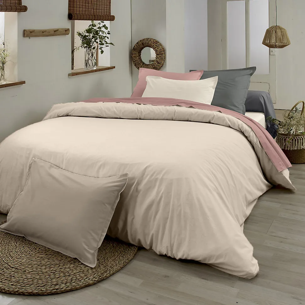 Housse de couette en coton biologique (260x240 cm - Sable)
