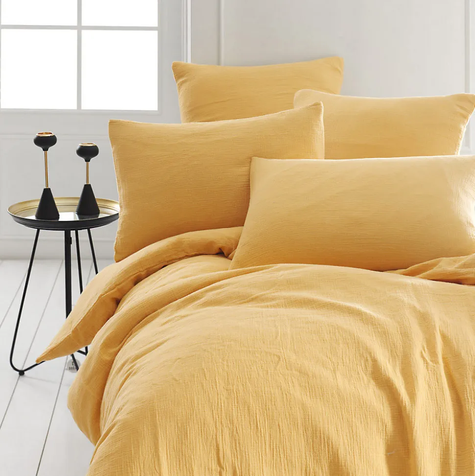 Housse de couette en gaze de coton Miel 200x200 cm LOFT