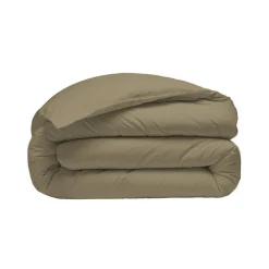 Housse de couette en percale coton Taupe 200x200 cm SOFT PERCALE