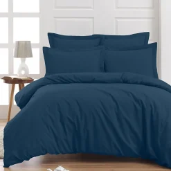 Housse de couette en percale coton Indigo 260x240 cm SOFT PERCALE