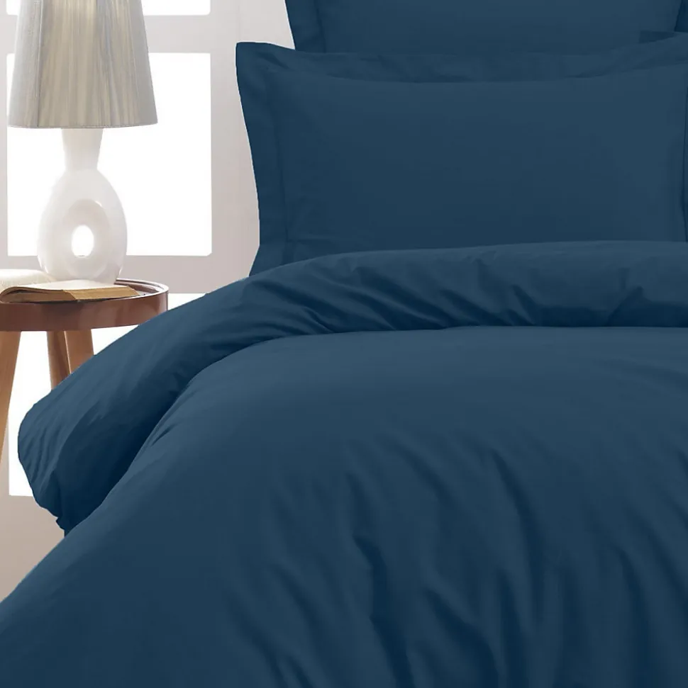 Housse de couette en percale coton Indigo 260x240 cm SOFT PERCALE