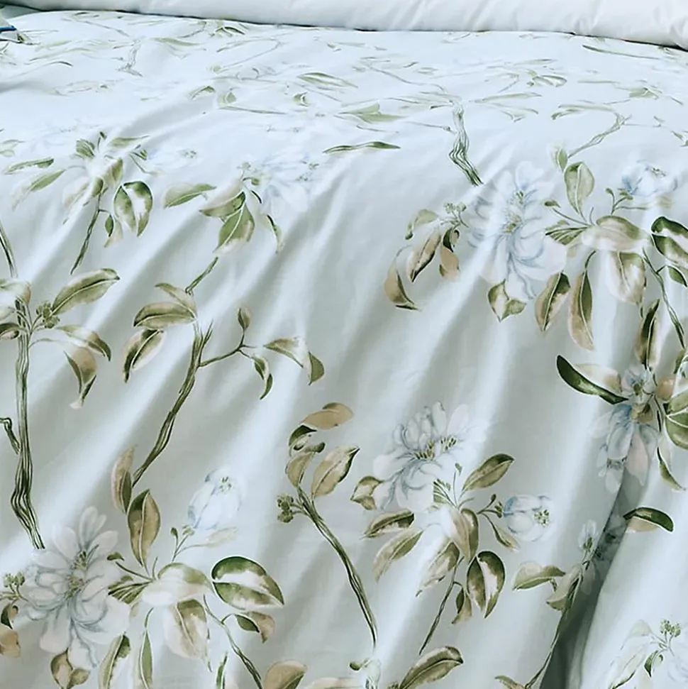 Housse de couette en percale de coton au style anglais (140x200 cm - Céladon)