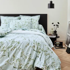 Housse de couette en percale de coton au style anglais (140x200 cm - Céladon)