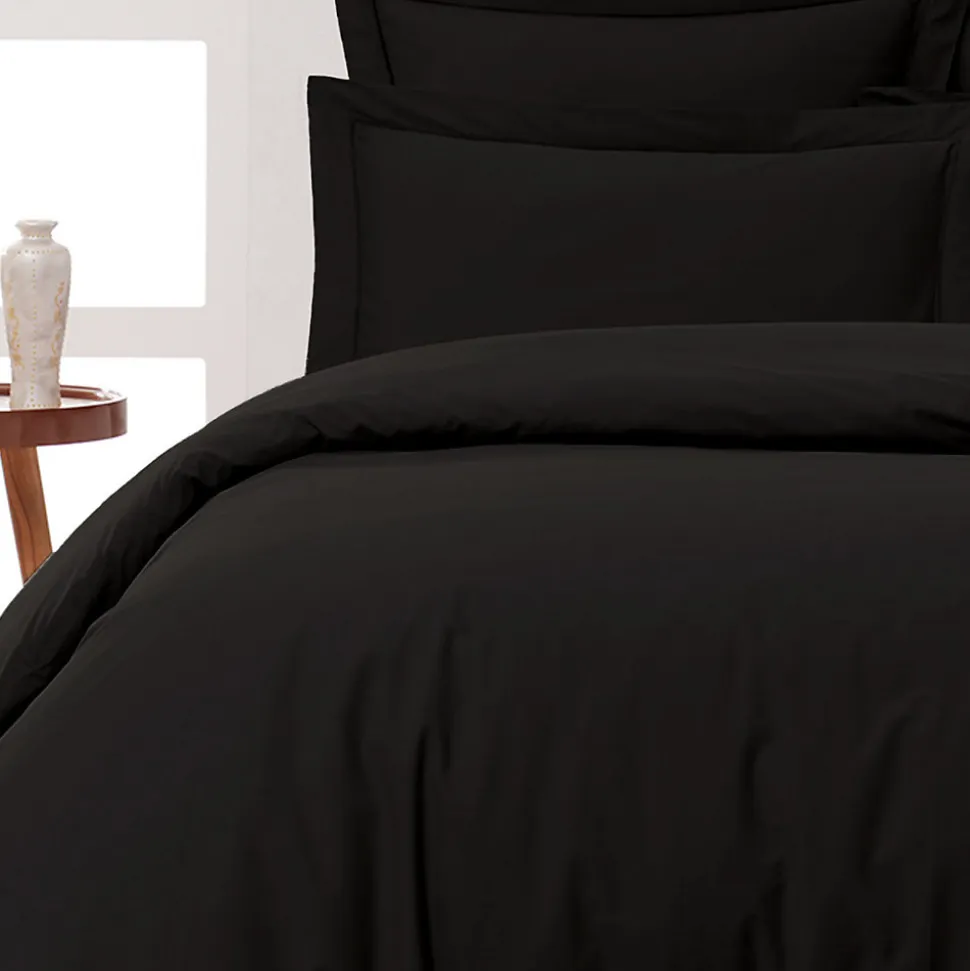 Housse de couette en percale coton Noir 240x220 cm SOFT PERCALE
