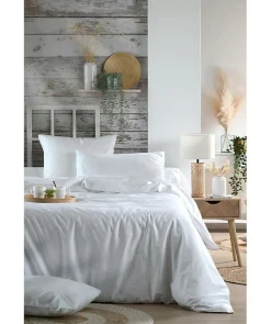 Housse de couette en percale de coton uni Elysée