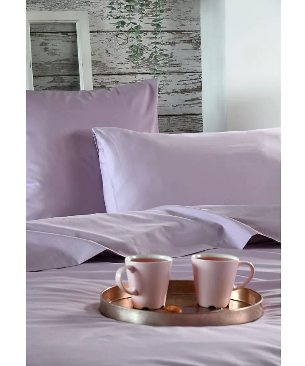 Housse de couette en percale de coton uni Elysée