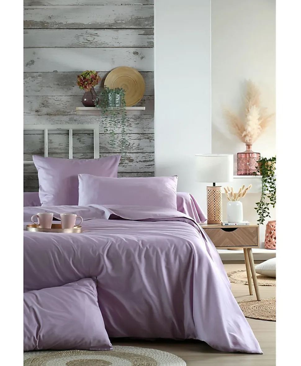 Housse de couette en percale de coton uni Elysée