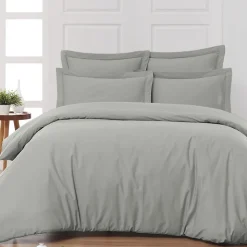 Housse de couette en percale coton Gris Perle 260x240 cm SOFT PERCALE