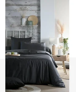 Housse de couette en percale de coton uni Elysée