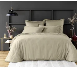 Housse de couette en satin de coton Uni