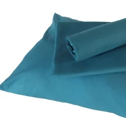 Housse de couette enfant uni (80x120 cm - Bleu Paon)