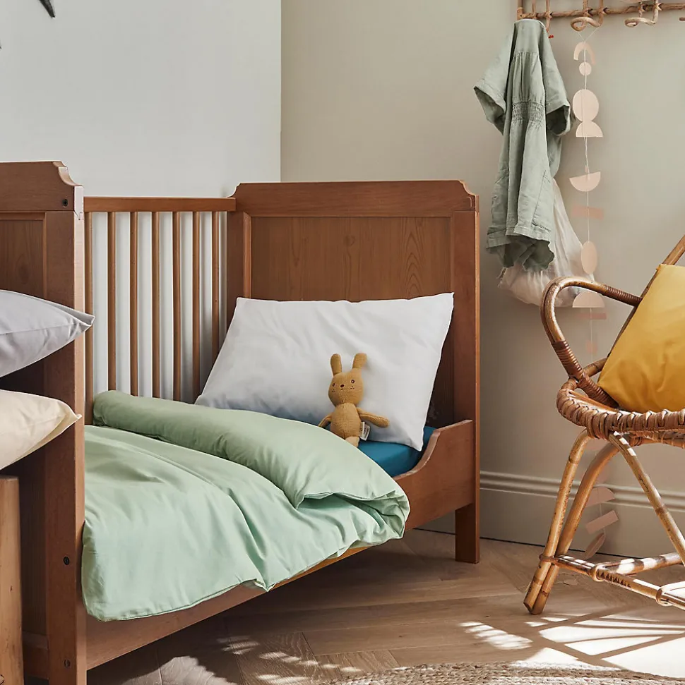 Housse de couette enfant uni (100x140 cm - Vert tilleul)