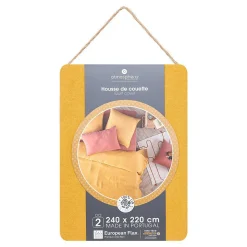 Housse de couette Linah - jaune ocre - lin lavé 240x220 cm - Atmosphera