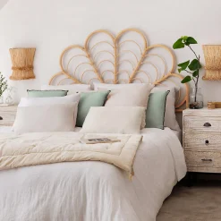 Housse de couette Linah - blanc - lin lavé 260x240 cm - Atmosphera