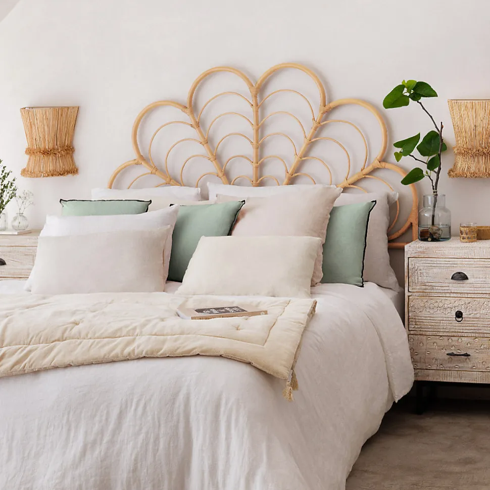 Housse de couette Linah - blanc - lin lavé 260x240 cm - Atmosphera