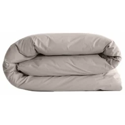 Housse de couette "Manoir" percale pur coton peigné longues fibres 80 fils/cm² Vent du sud - Lin - Housse de couette 260 x 240 cm