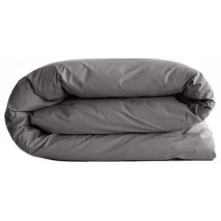 Housse de couette "Manoir" percale pur coton peigné longues fibres 80 fils/cm² Vent du sud - Ardoise - Housse de couette 140 x 200