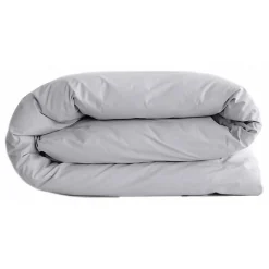 Housse de couette "Manoir" percale pur coton peigné longues fibres 80 fils/cm² Vent du sud - Perle - Housse de couette 260 x 240 c