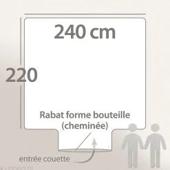 Housse de couette PALACE pur coton lavé 240x220 cm uni noir granit