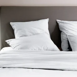 Housse de couette PALACE pur coton lavé 280x240 cm uni blanc neige