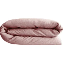 Housse de couette PALACE pur coton lavé 240x220 cm uni rose