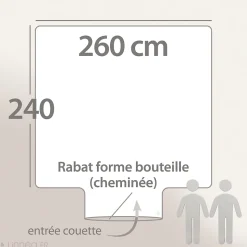 Housse de couette PALACE pur coton lavé 260x240 cm uni beige lin