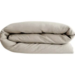 Housse de couette PALACE pur coton lavé 260x240 cm uni beige lin