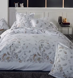 Housse de couette plumes à imprimés plumes (240x220 cm - Blanc)