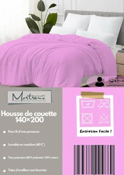 Housse de couette Polycoton Lilas - 1 personne 140 x 200 - 488-10