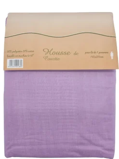 Housse de couette Polycoton Lilas - 1 personne 140 x 200 - 488-10