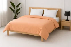 Housse de couette Polycoton Pêche - 2 personnes 220 x 240 - Toutes saisons - MORTREUX