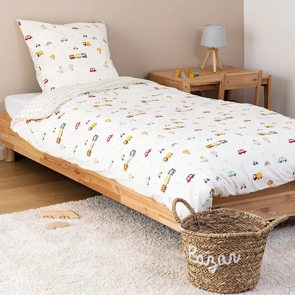 Housse de couette reversible + 1 taie Petites voitures